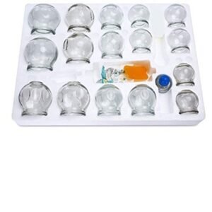 Acupressure Vacuum Fire Glass Cupping Therapy Kit – Traditional Chinese Cupping for Pain Relief & Muscle Relaxation